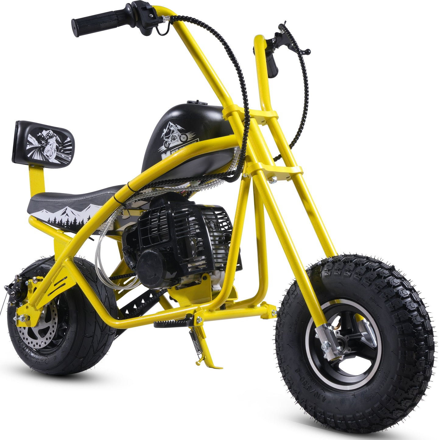 MotoTec 49cc Gas Mini Chopper V2 Yellow