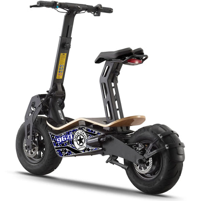 Color: Blue - MotoTec Mad 1600w 48v Electric Scooter