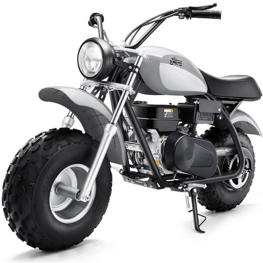 MotoTec 200cc 6.5HP Trailcross Gas Powered Mini Bike Grey