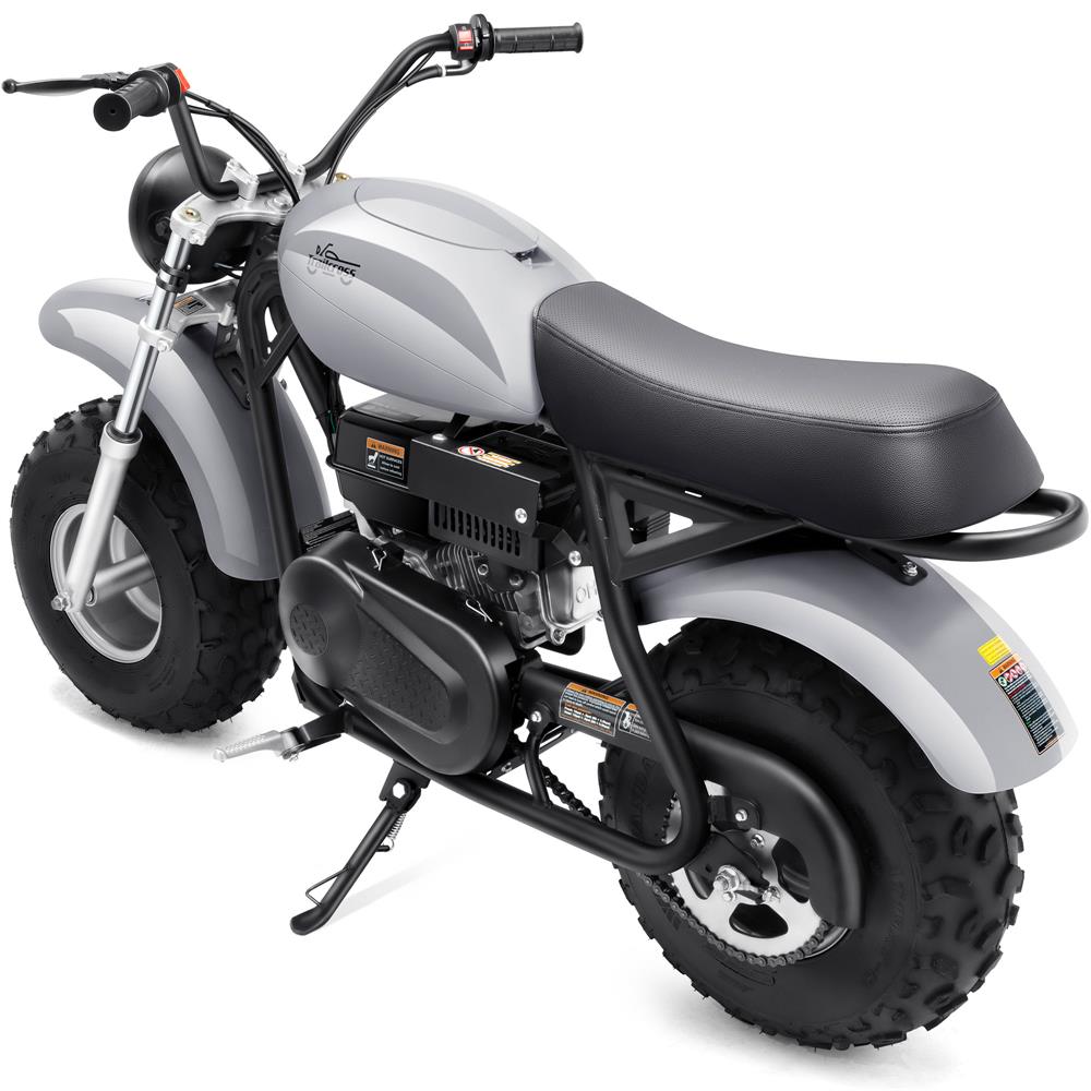 MotoTec 200cc 6.5HP Trailcross Gas Powered Mini Bike Grey