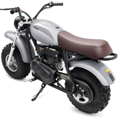 Color: Gray - MotoTec 200cc 6.5HP Trailcross Gas Powered Mini Bike