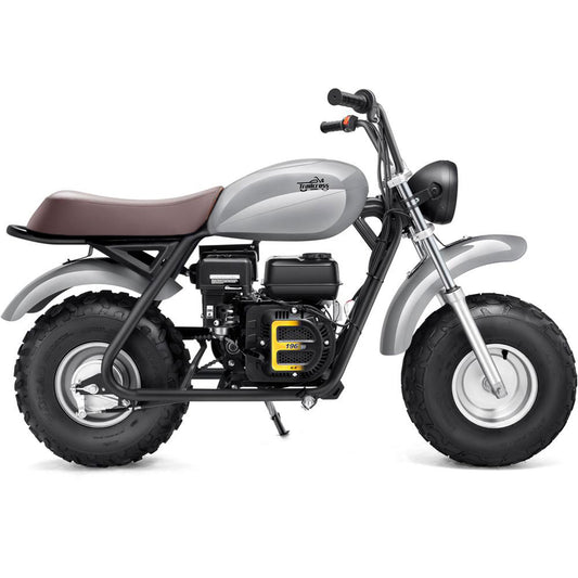 Color: Gray - MotoTec 200cc 6.5HP Trailcross Gas Powered Mini Bike