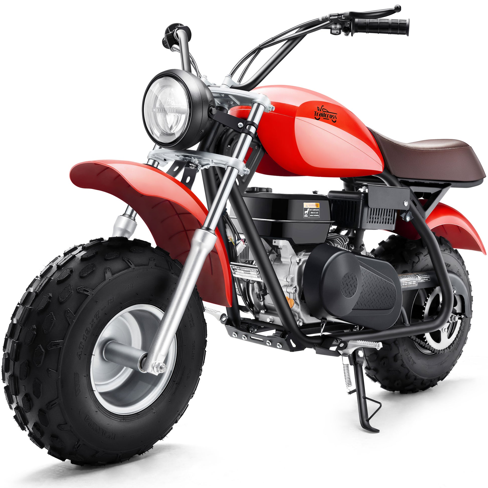 Color: Red - MotoTec 200cc 6.5HP Trailcross Gas Powered Mini Bike
