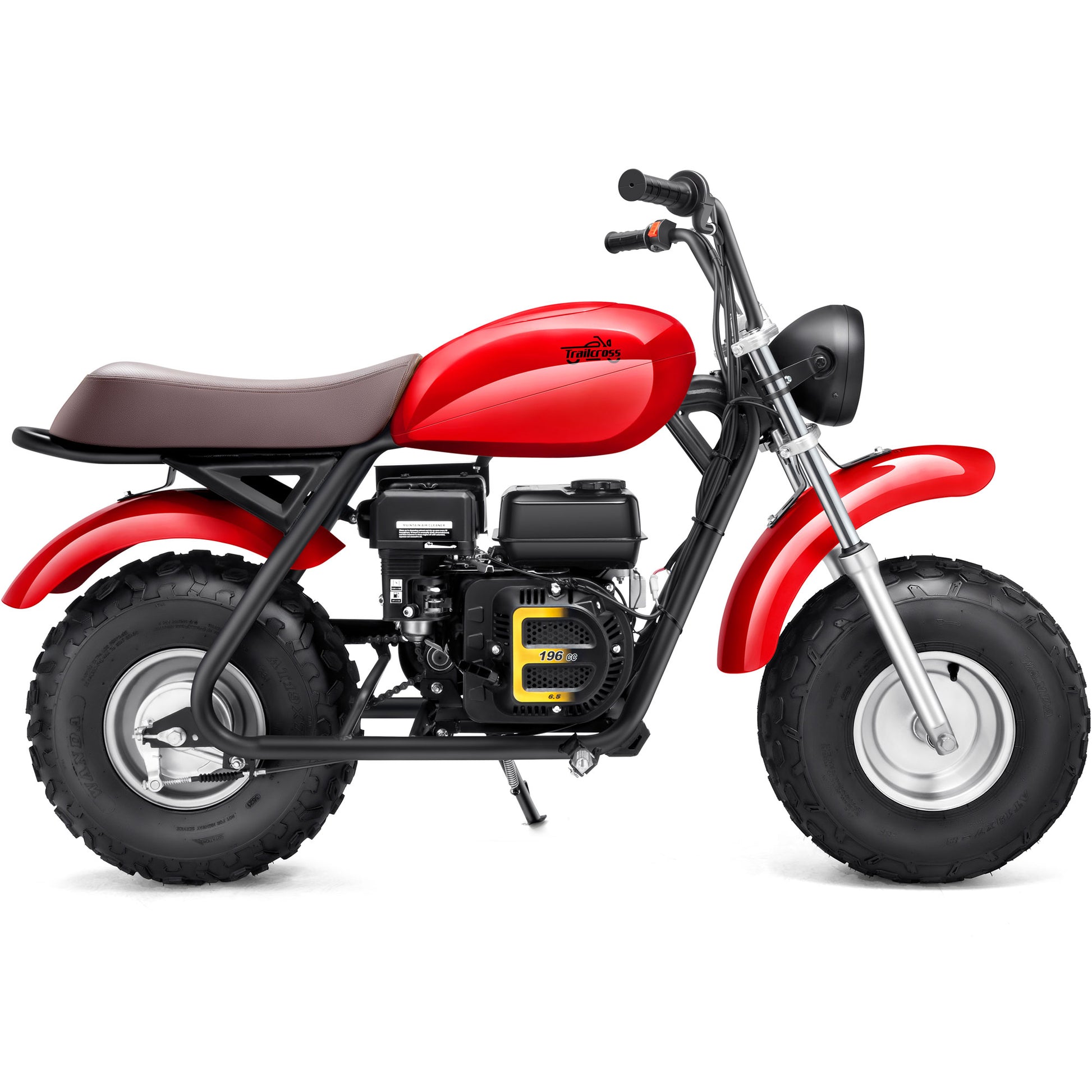 Color: Red - MotoTec 200cc 6.5HP Trailcross Gas Powered Mini Bike