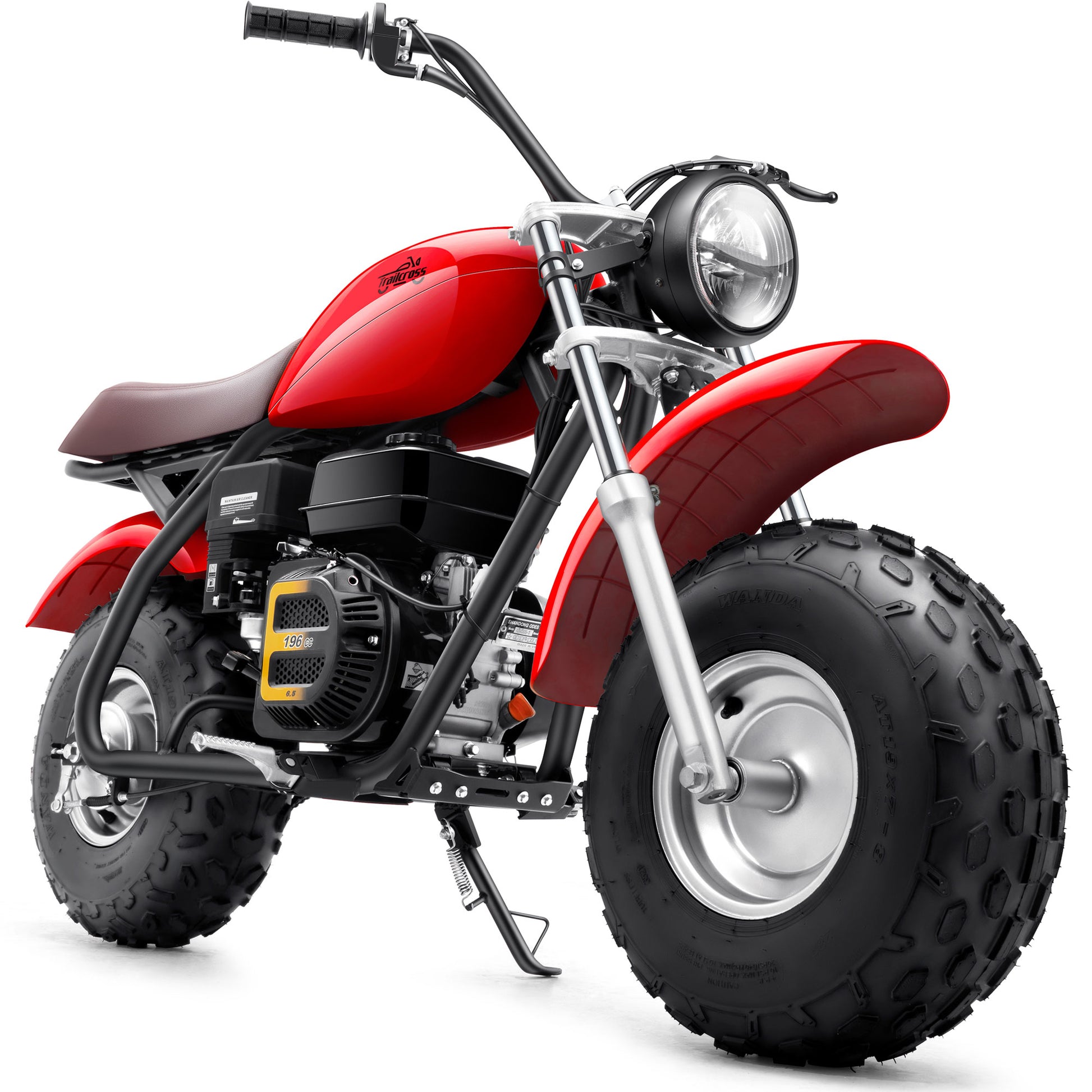 Color: Red - MotoTec 200cc 6.5HP Trailcross Gas Powered Mini Bike