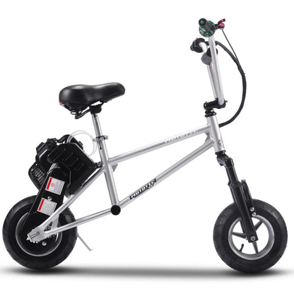 Color: Silver - MotoTec 49cc Gas Mini Bike V2