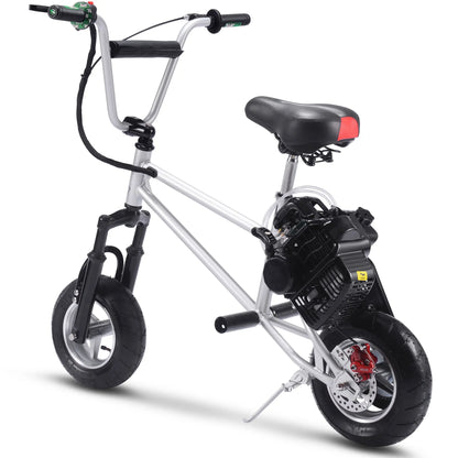Color: Silver - MotoTec 49cc Gas Mini Bike V2