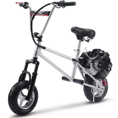 Color: Silver - MotoTec 49cc Gas Mini Bike V2
