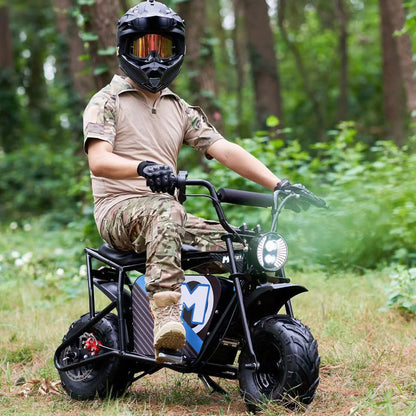 Color - Black - MotoTec 48V 1000W Electric Powered Mini Bike