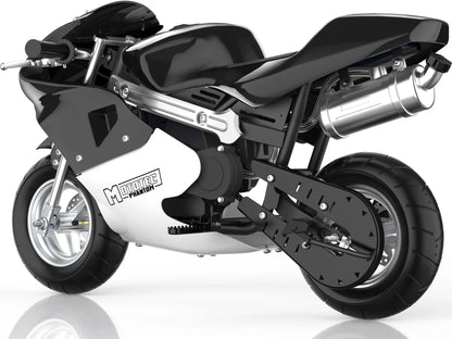 Color: Black - MotoTec Phantom Gas Pocket Bike 49cc 2-Stroke