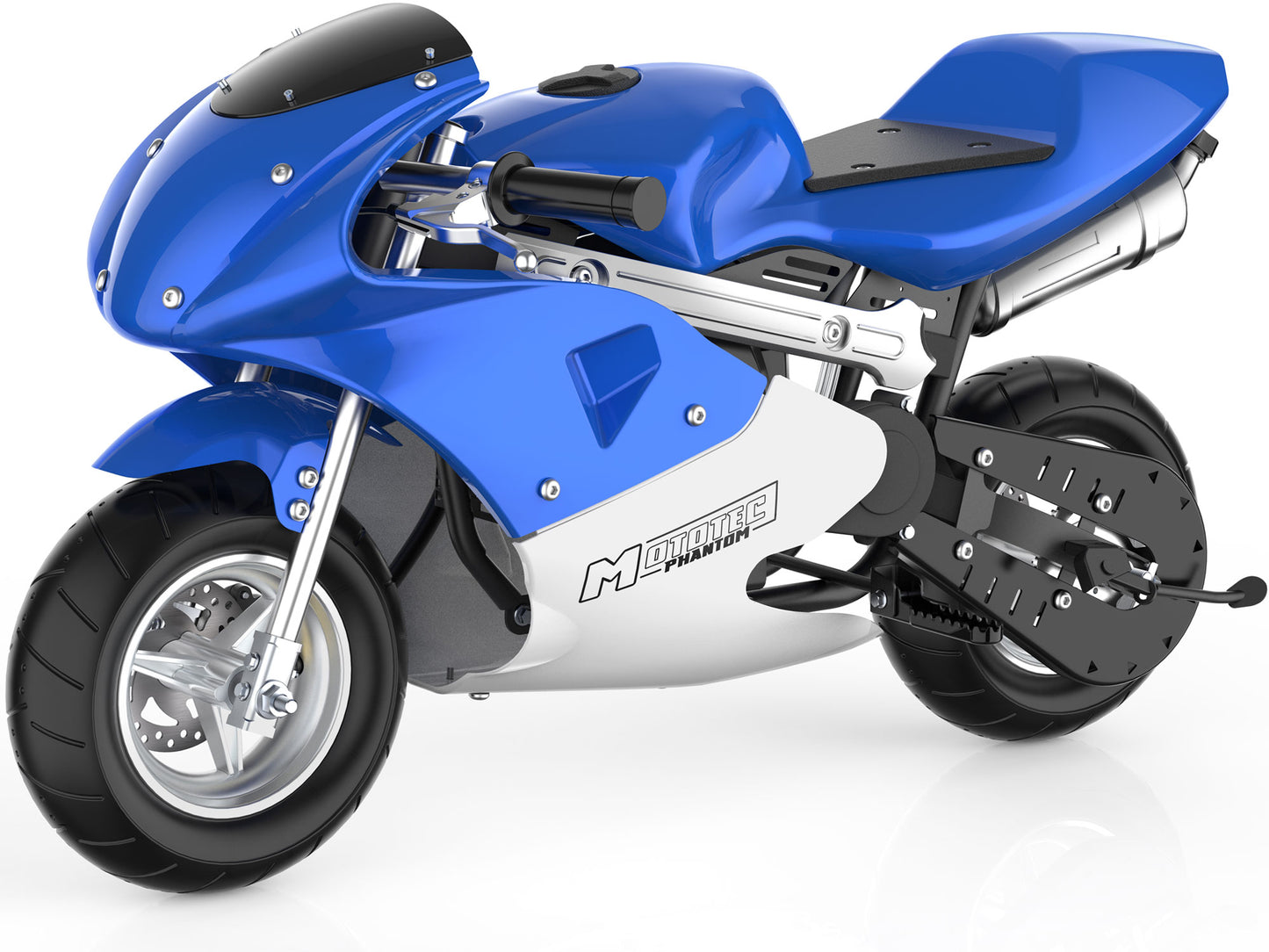 MotoTec Phantom Gas Pocket Bike 49cc 2-Stroke Blue