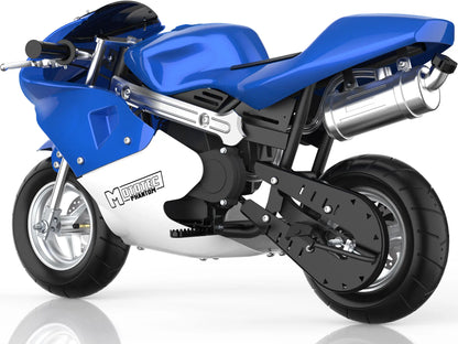 Color: Blue - MotoTec Phantom Gas Pocket Bike 49cc 2-Stroke