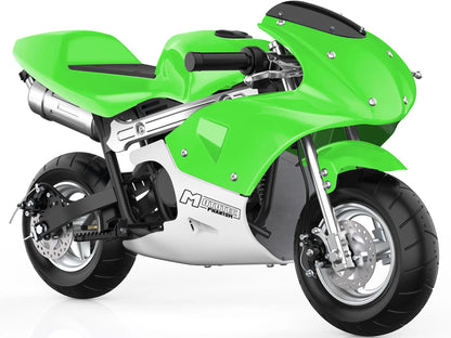Color: Green - MotoTec Phantom Gas Pocket Bike 49cc 2-Stroke