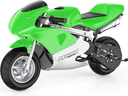 Color: Green - MotoTec Phantom Gas Pocket Bike 49cc 2-Stroke