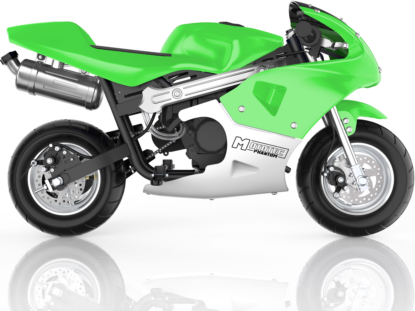 MotoTec Phantom Gas Pocket Bike 49cc 2-Stroke Green