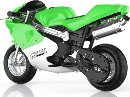 Color: Green - MotoTec Phantom Gas Pocket Bike 49cc 2-Stroke