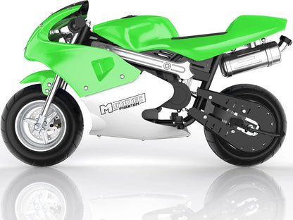 Color: Green - MotoTec Phantom Gas Pocket Bike 49cc 2-Stroke