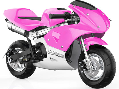 Color: Pink - MotoTec Phantom Gas Pocket Bike 49cc 2-Stroke