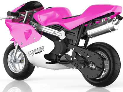 Color: Pink - MotoTec Phantom Gas Pocket Bike 49cc 2-Stroke