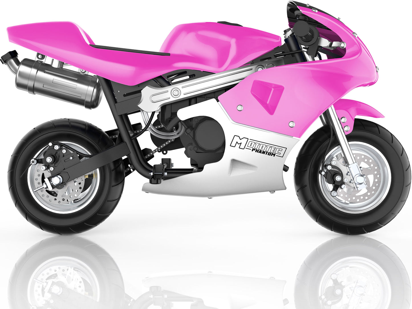 MotoTec Phantom Gas Pocket Bike 49cc 2-Stroke Pink