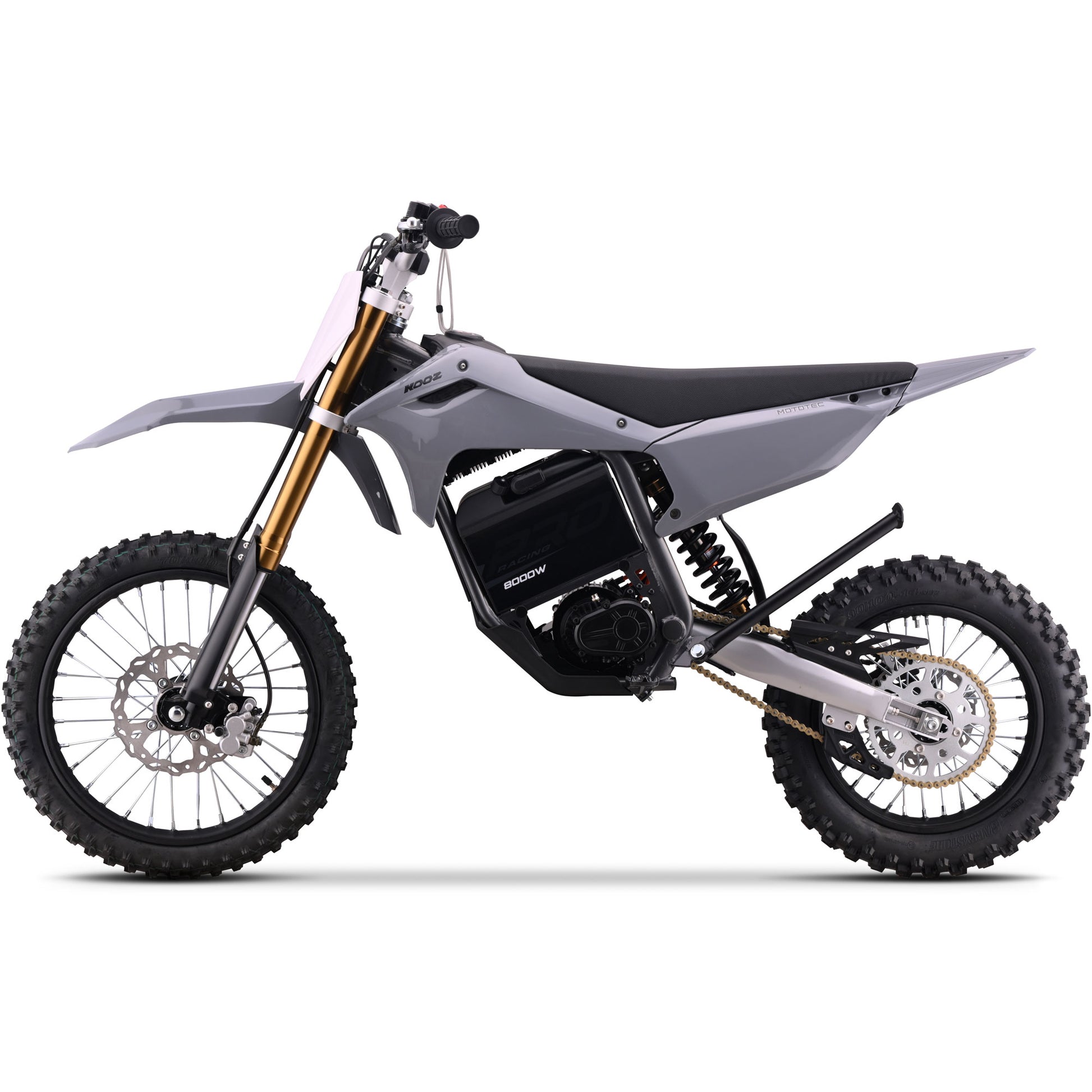 Color: Gray - MotoTec 72v 8000w Pro Electric Dirt Bike 17/14 Lithium