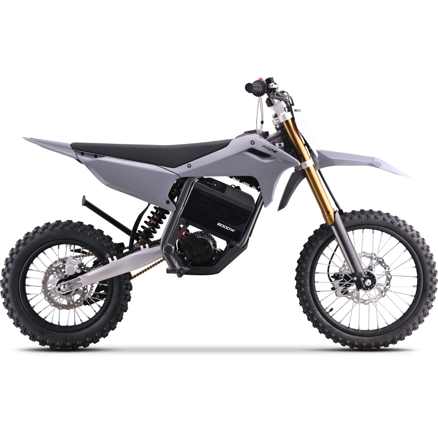 Color: Gray - MotoTec 72v 8000w Pro Electric Dirt Bike 17/14 Lithium