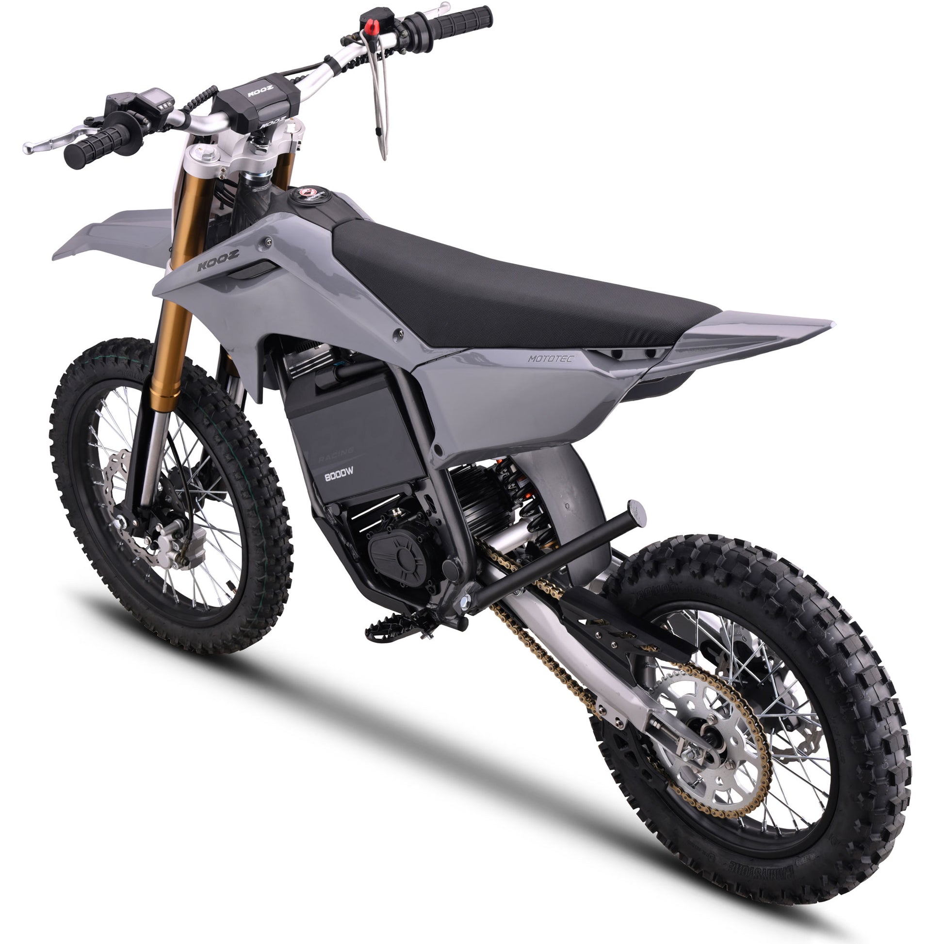 Color: Gray - MotoTec 72v 8000w Pro Electric Dirt Bike 17/14 Lithium