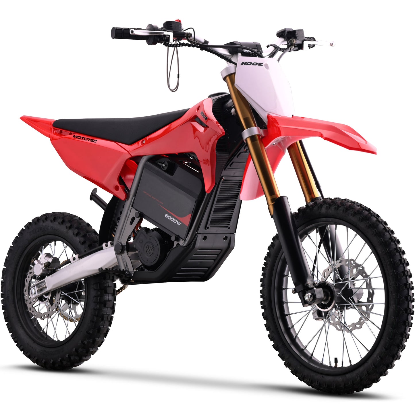 Color: Red - MotoTec 72v 8000w Pro Electric Dirt Bike 17/14 Lithium