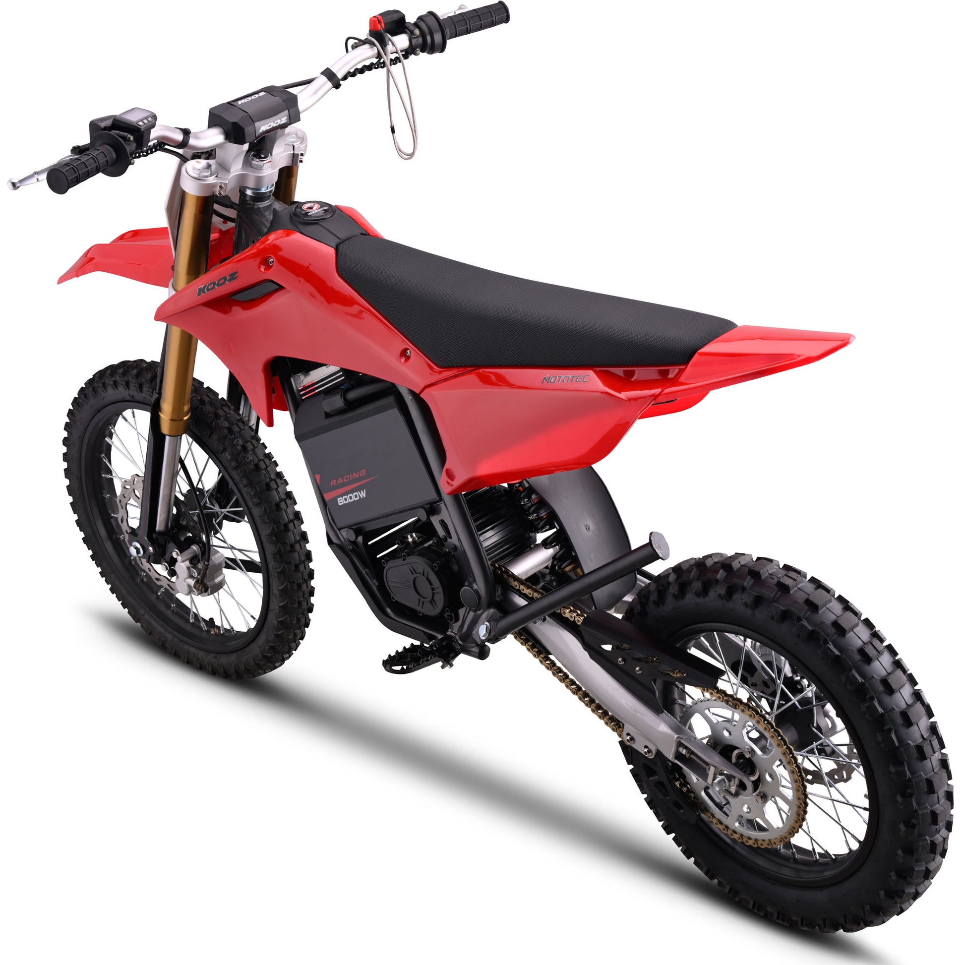 Color: Red - MotoTec 72v 8000w Pro Electric Dirt Bike 17/14 Lithium