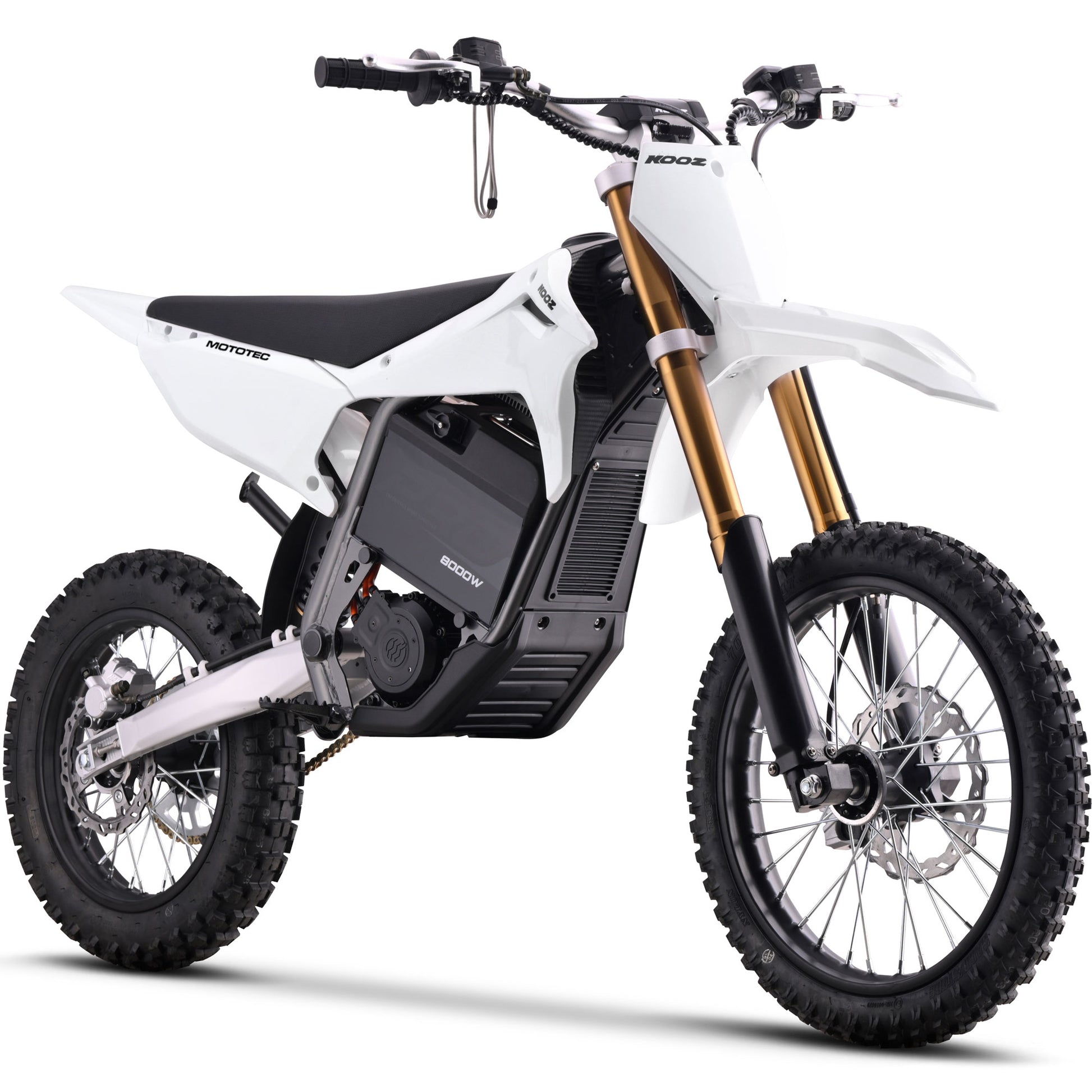 Color: White - MotoTec 72v 8000w Pro Electric Dirt Bike 17/14 Lithium