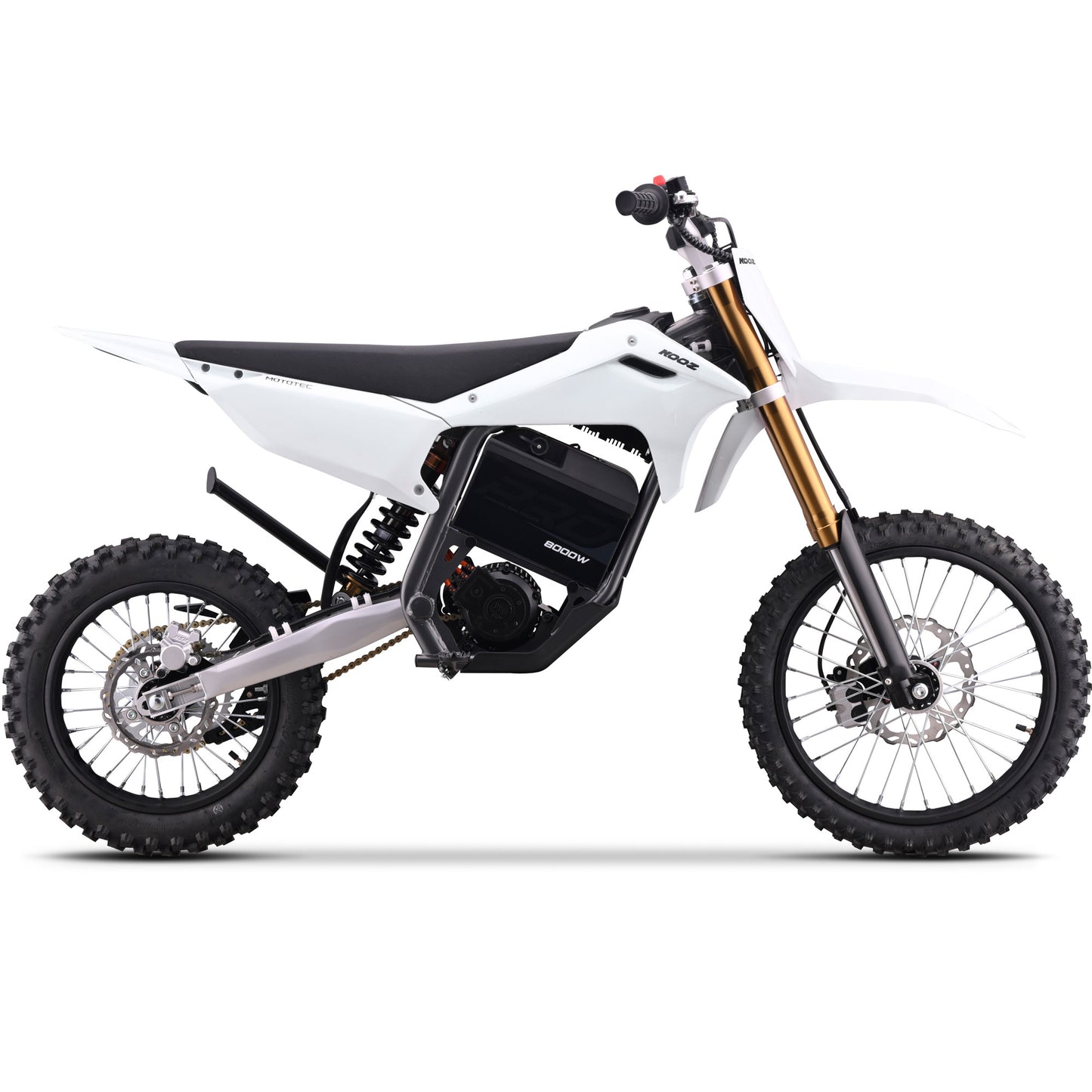 Color: White - MotoTec 72v 8000w Pro Electric Dirt Bike 17/14 Lithium