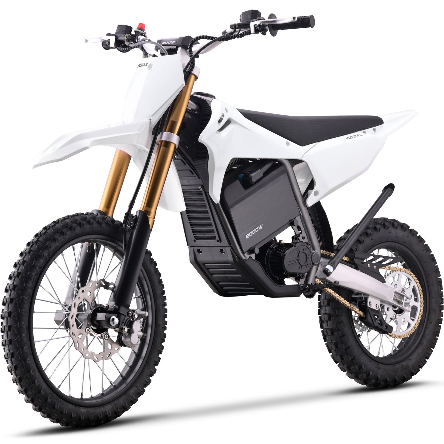 Color: White - MotoTec 72v 8000w Pro Electric Dirt Bike 17/14 Lithium