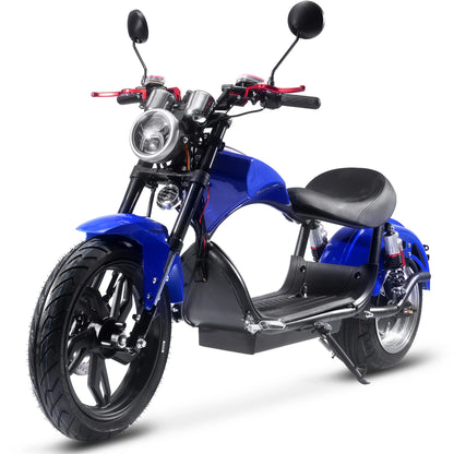 Color: Blue - MotoTec Raven 60v 30ah 2500w Lithium Electric Scooter