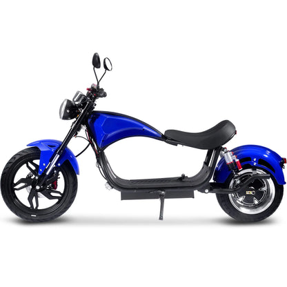 Color: Blue - MotoTec Raven 60v 30ah 2500w Lithium Electric Scooter