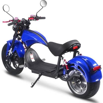 Color: Blue - MotoTec Raven 60v 30ah 2500w Lithium Electric Scooter