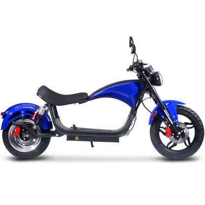 Color: Blue - MotoTec Raven 60v 30ah 2500w Lithium Electric Scooter