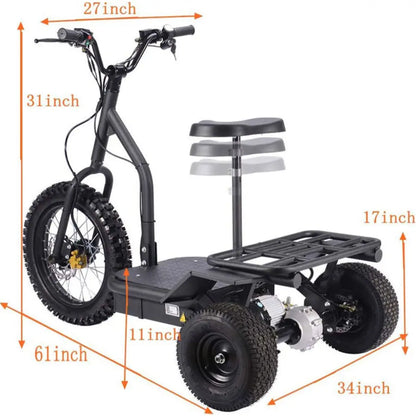 MotoTec 48V 1200W Electric Trike – Powerful Three-Wheel Scooter for All Terrains
