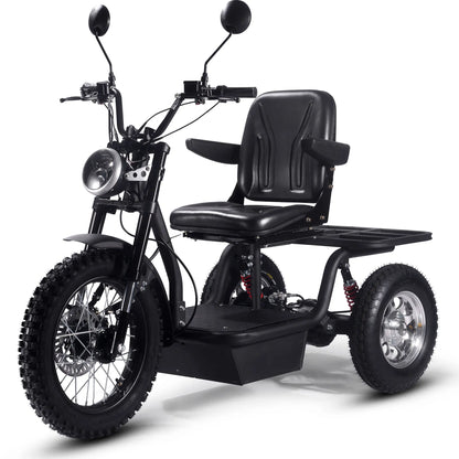 Color - Black - MotoTec Electric Trike 60V 1800W