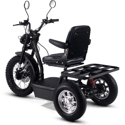 Color - Black - MotoTec Electric Trike 60V 1800W