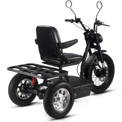 Color - Black - MotoTec Electric Trike 60V 1800W