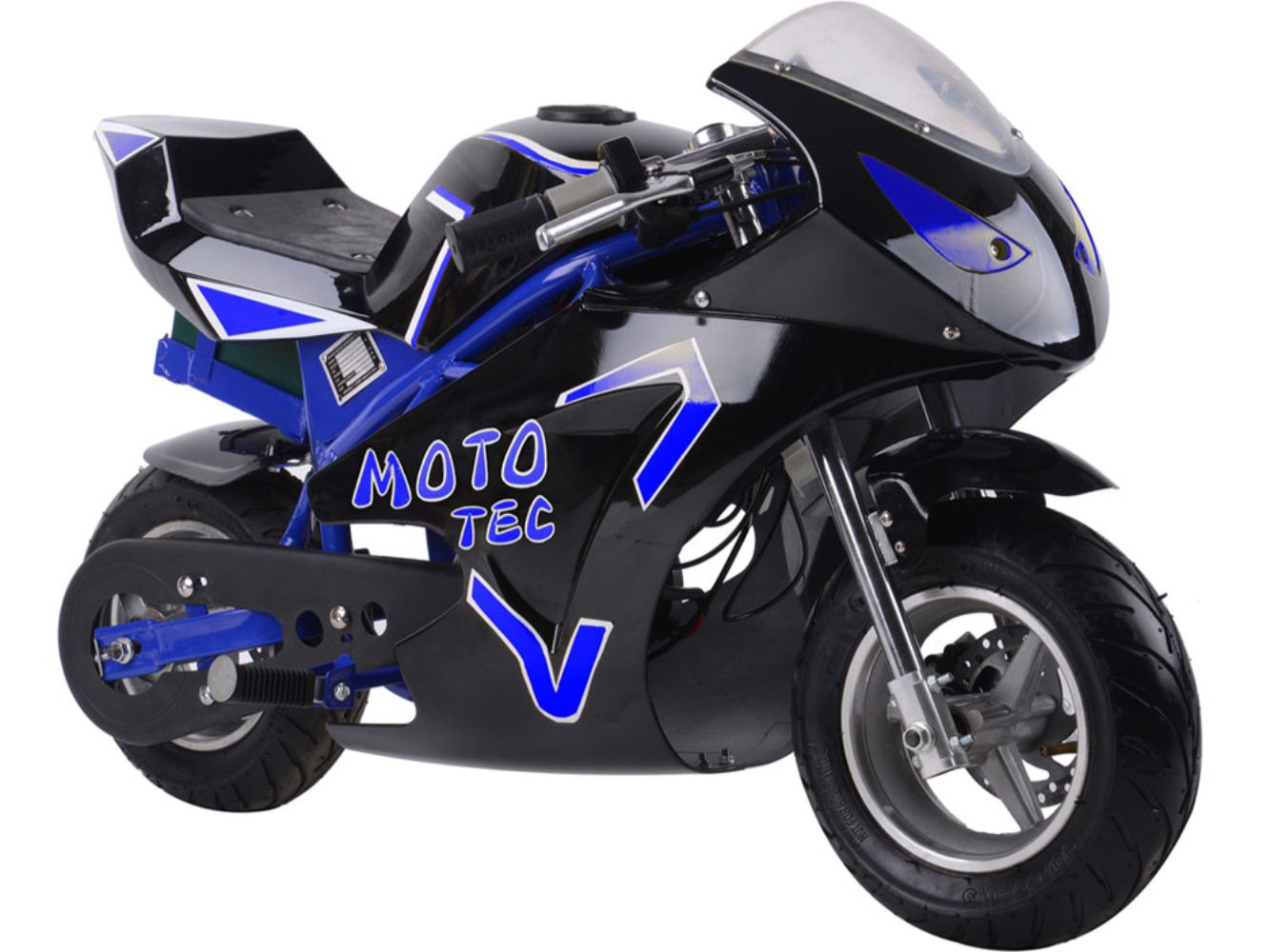 MotoTec 36v 500w Electric Pocket Bike GT Blue