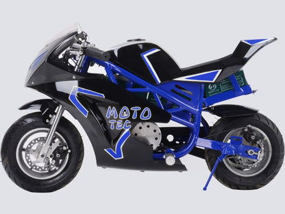 Color: Blue - MotoTec 36v 500w Electric Pocket Bike GT