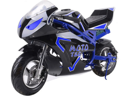 Color: Blue - MotoTec 36v 500w Electric Pocket Bike GT