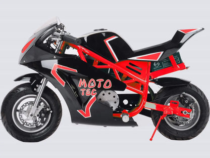 Color: Red - MotoTec 36v 500w Electric Pocket Bike GT