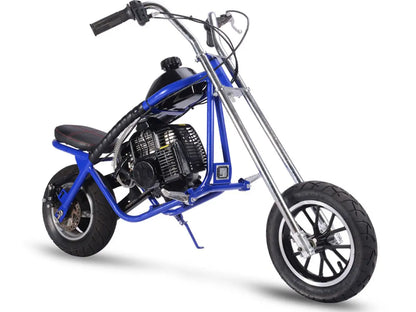 Color: Blue - MotoTec 49cc Gas Mini Chopper