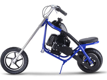 Color: Blue - MotoTec 49cc Gas Mini Chopper