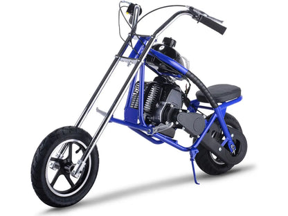 Color: Blue - MotoTec 49cc Gas Mini Chopper