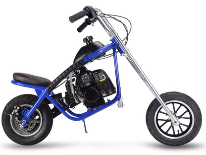 Color: Blue - MotoTec 49cc Gas Mini Chopper