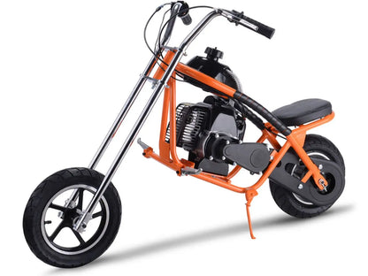 MotoTec 49cc Gas Mini Chopper – Orange | Powerful Pocket Bike