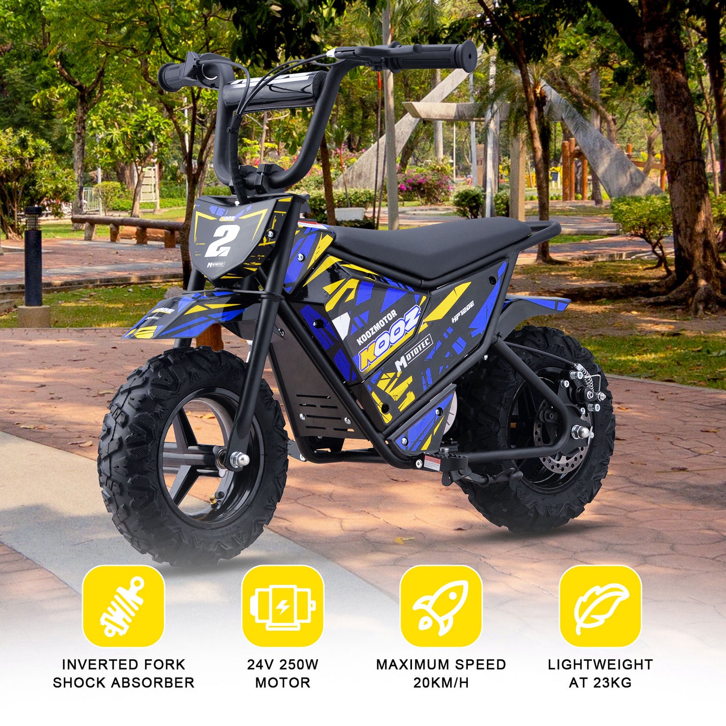 MotoTec 24v 250w (HP120E) Electric Powered Mini Bike Blue